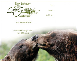 Celebrate your anniversary with a couples massage at TallGrass Spa.