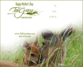 Mother's Day gift certificates can be redeemed for spa and salon services including massages, body wraps, nail services and and facials.
