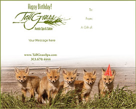 Send birthday wishes with our printable spa gift certificate or a traditional gift certificate.